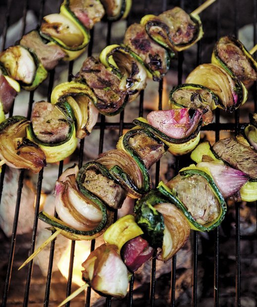 Grilled Beef and Vegetable Kebabs