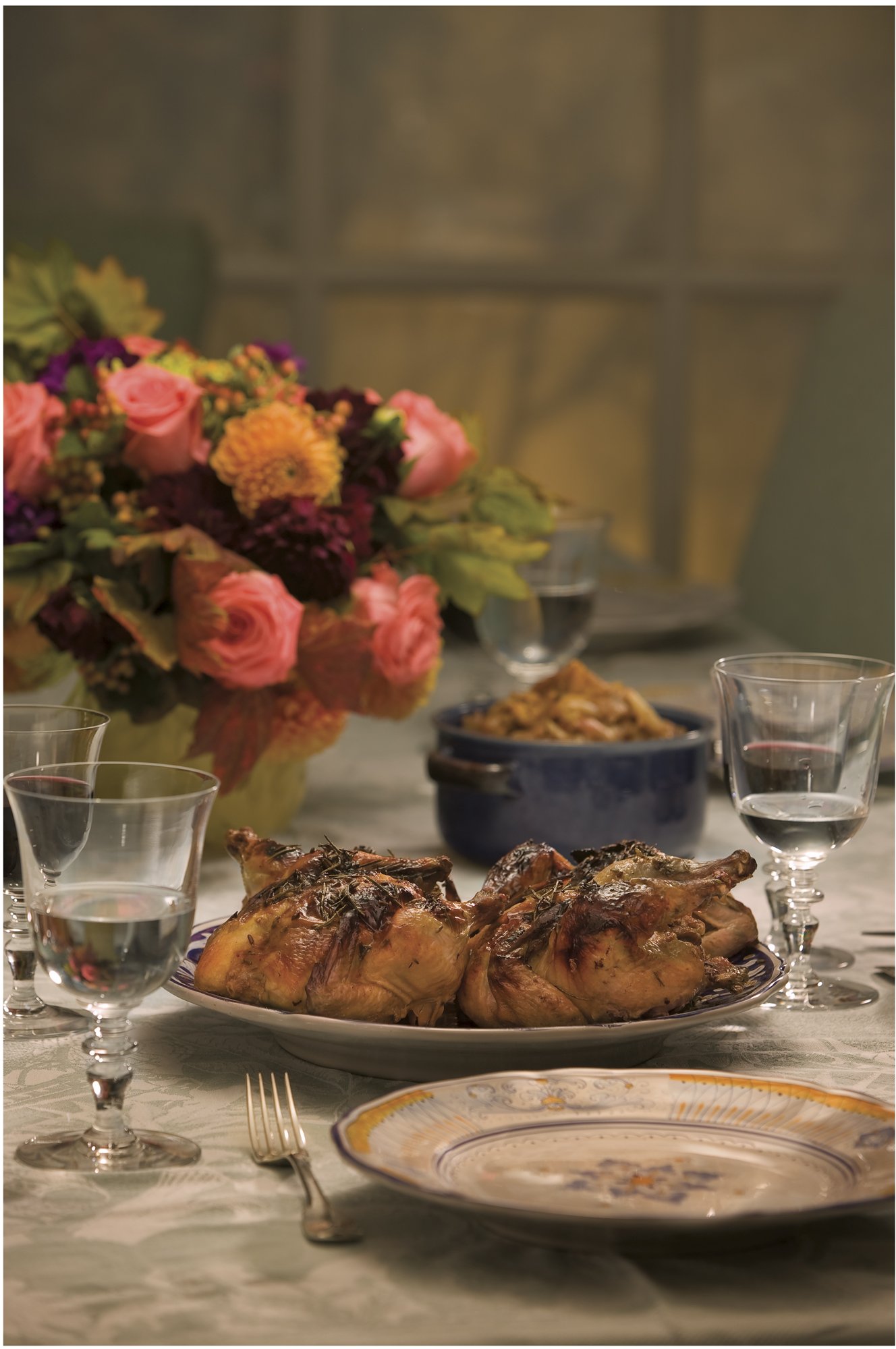 Lavender and Honey Roasted Cornish Hens with Pear Chutney