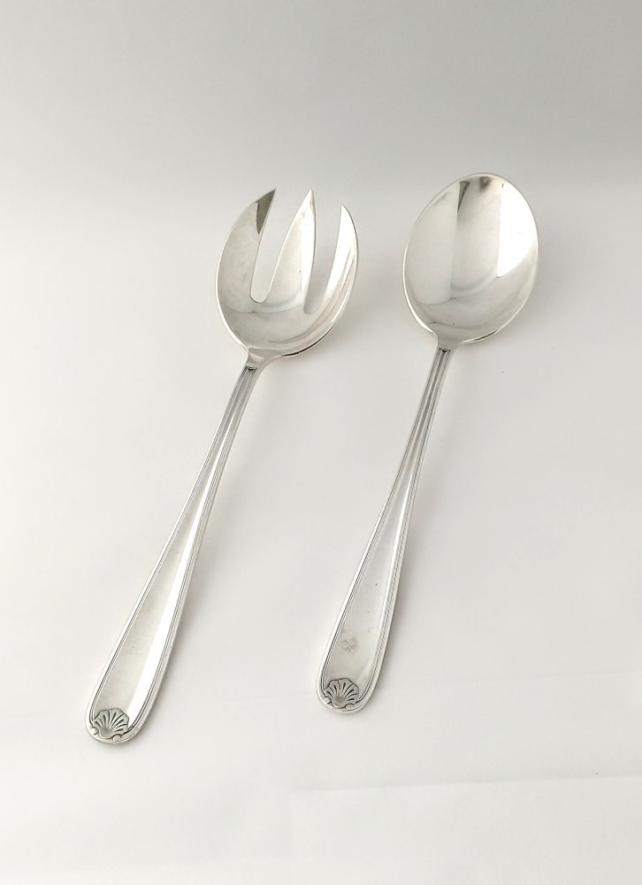 VINTAGE FRENCH CHRISTOFLE SILVER SALAD SET - VENDOME PATTERN